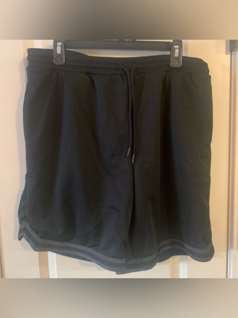 Original Use Black Mesh Athletic Shorts with Contrast Stitching